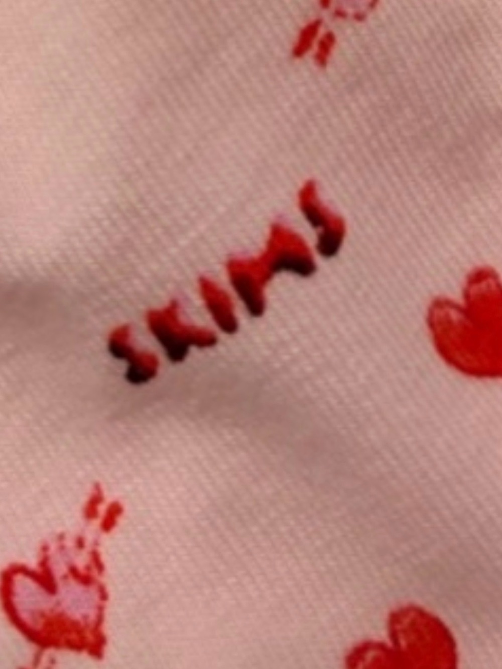 SKIMS Light Pink Briefs with Red Heart Motif - Picture 3 of 6